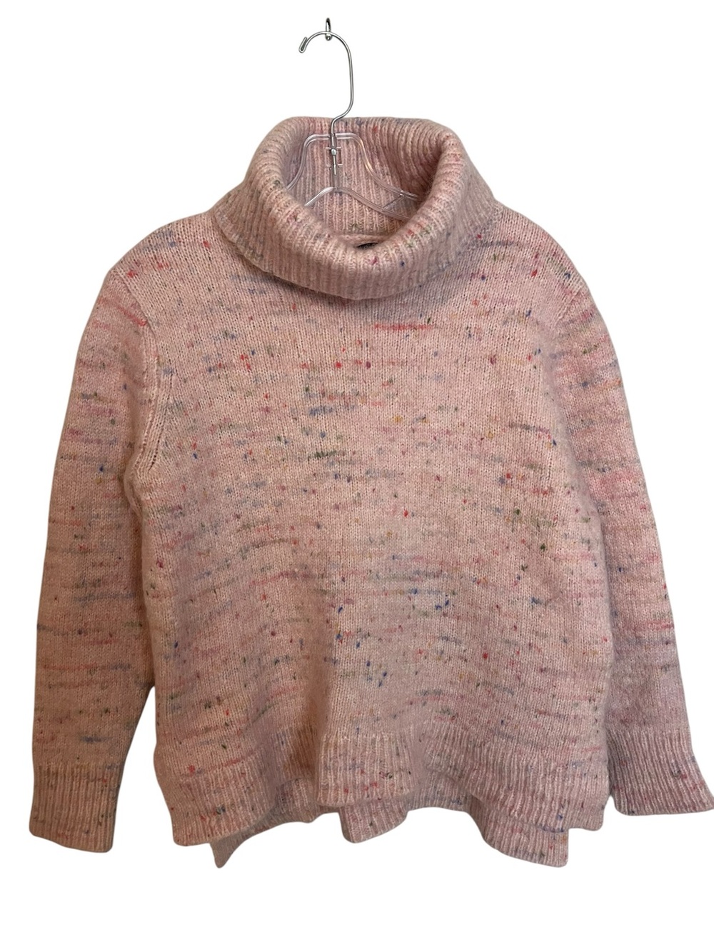 Banana Republic Italian Yarn Alpaca Wool Blend Turtleneck Sweater XL Pink Cozy